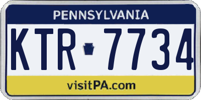 PA license plate KTR7734