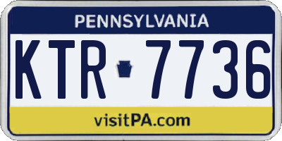 PA license plate KTR7736