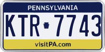 PA license plate KTR7743