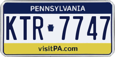 PA license plate KTR7747