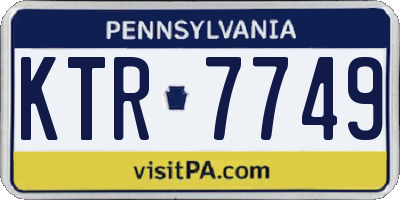 PA license plate KTR7749