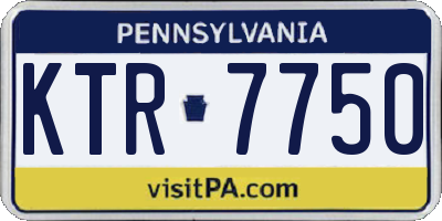 PA license plate KTR7750
