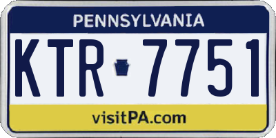 PA license plate KTR7751