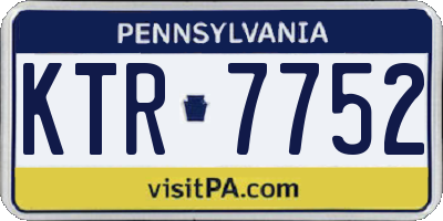 PA license plate KTR7752