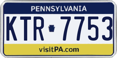 PA license plate KTR7753