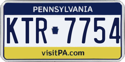 PA license plate KTR7754