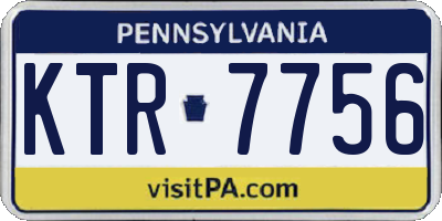 PA license plate KTR7756