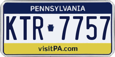 PA license plate KTR7757