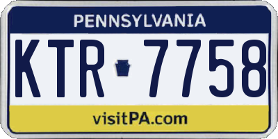 PA license plate KTR7758