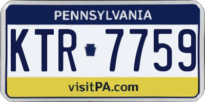 PA license plate KTR7759
