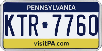 PA license plate KTR7760