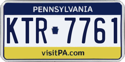 PA license plate KTR7761