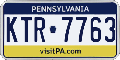 PA license plate KTR7763