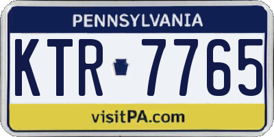 PA license plate KTR7765