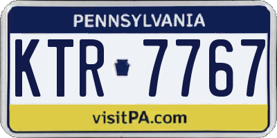 PA license plate KTR7767