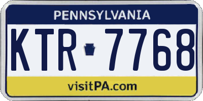 PA license plate KTR7768