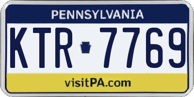 PA license plate KTR7769
