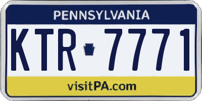 PA license plate KTR7771