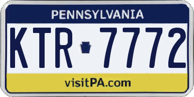 PA license plate KTR7772