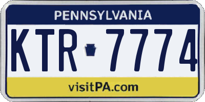 PA license plate KTR7774