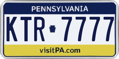 PA license plate KTR7777
