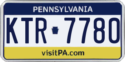PA license plate KTR7780