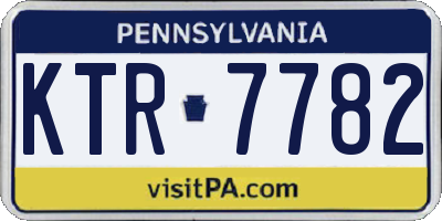 PA license plate KTR7782