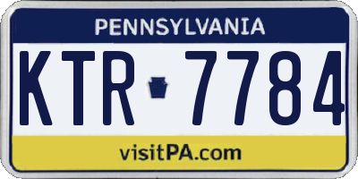 PA license plate KTR7784