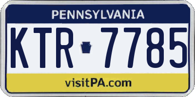 PA license plate KTR7785