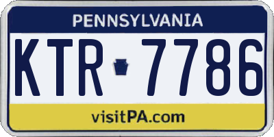 PA license plate KTR7786