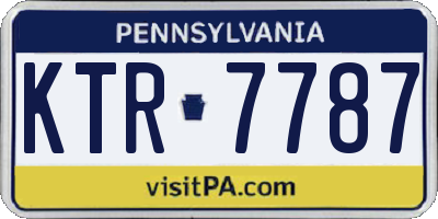 PA license plate KTR7787