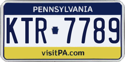 PA license plate KTR7789