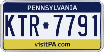 PA license plate KTR7791
