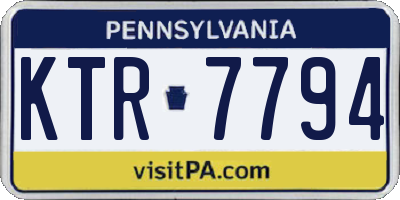 PA license plate KTR7794