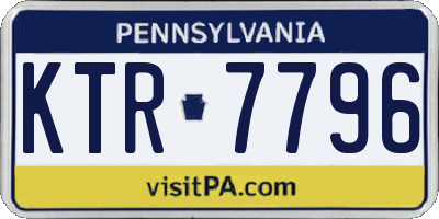 PA license plate KTR7796