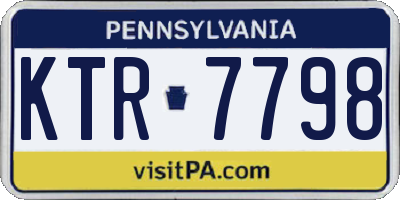 PA license plate KTR7798
