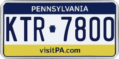 PA license plate KTR7800