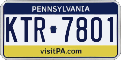 PA license plate KTR7801
