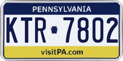 PA license plate KTR7802