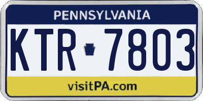 PA license plate KTR7803