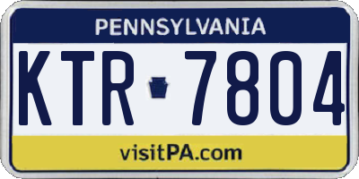 PA license plate KTR7804
