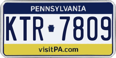 PA license plate KTR7809