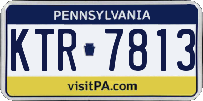 PA license plate KTR7813
