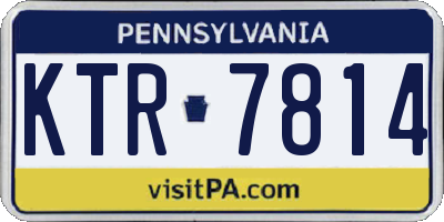 PA license plate KTR7814