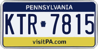 PA license plate KTR7815