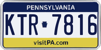 PA license plate KTR7816