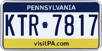 PA license plate KTR7817