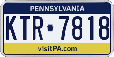 PA license plate KTR7818