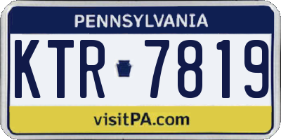 PA license plate KTR7819