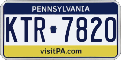 PA license plate KTR7820